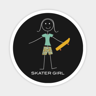 Funny Womens Skateboarding Design Magnet